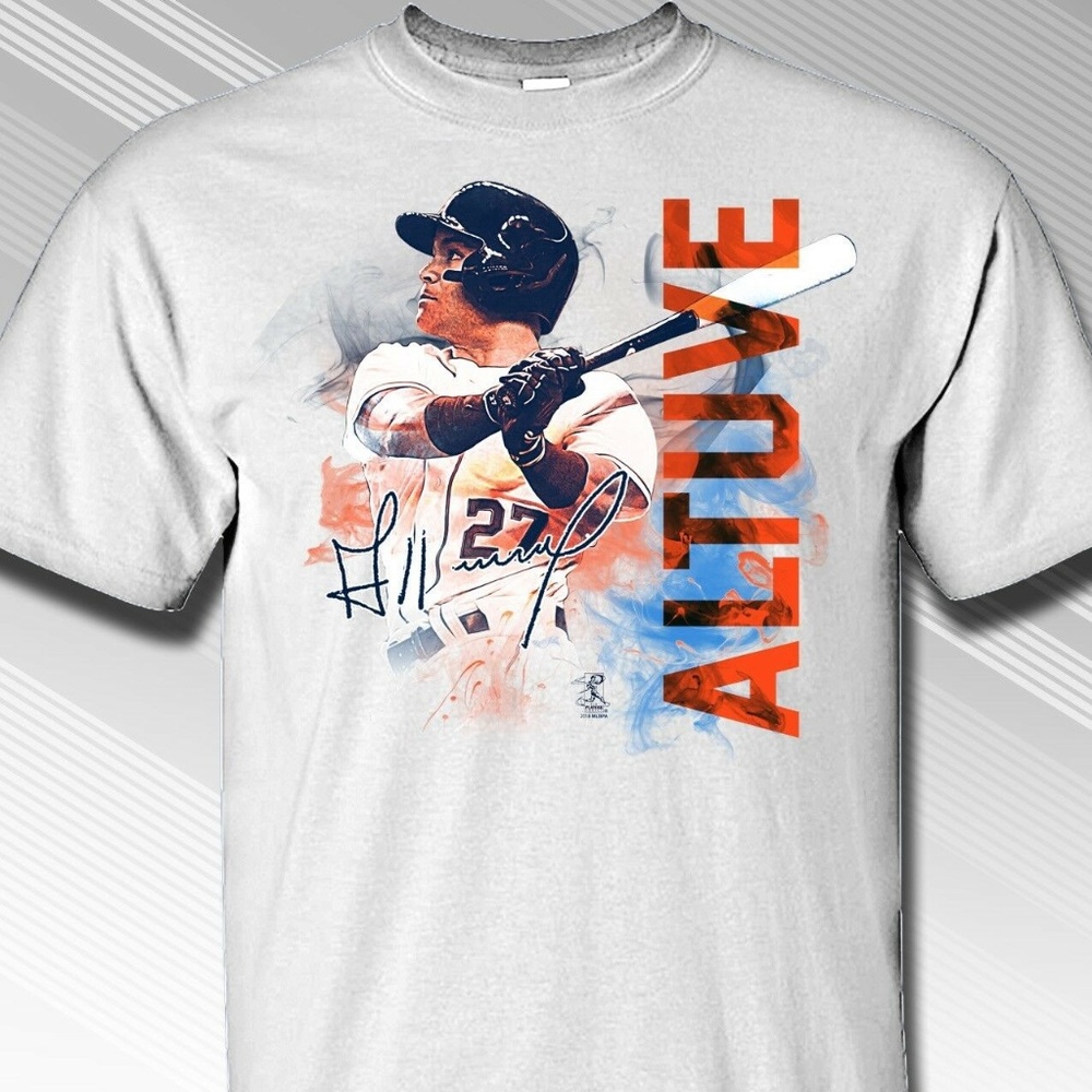 JOSE ALTUVE Astros #27 MLBPA Smoke Men's Tee Shirt - Picture 1 of 1